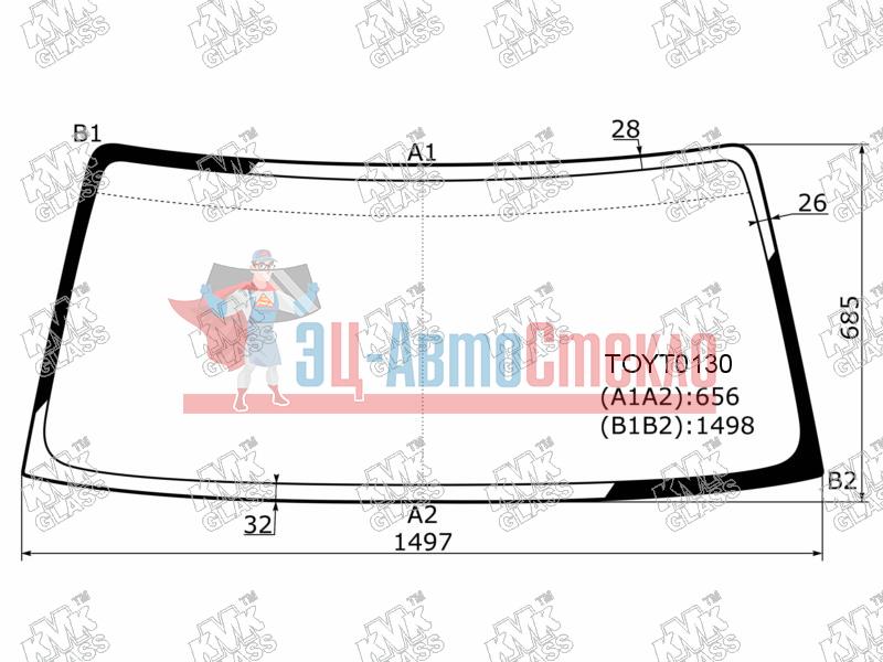 Стекло лобовое TOYOTA LAND CRUISER PRADO #J9# 3 /5D 96-02