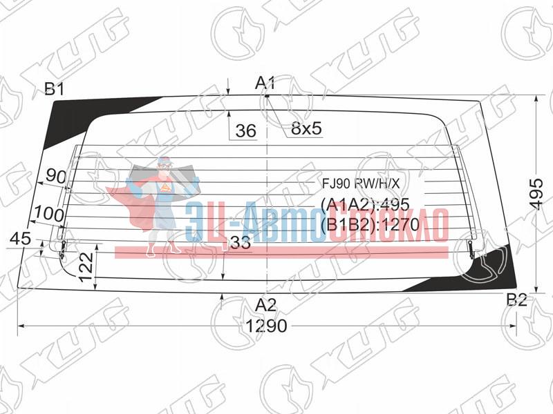 Стекло заднее с обогревом TOYOTA LAND CRUISER PRADO #J9# 3 /5D 96-02