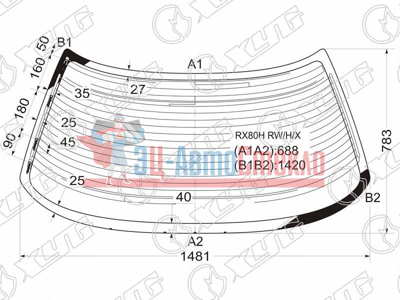 Стекло заднее с обогревом TOYOTA MARK II HARDTOP 88-92
