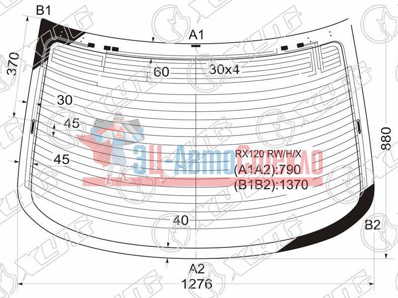 Стекло заднее с обогревом TOYOTA MARK X 4D SED 04-09