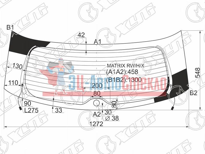 Стекло заднее с обогревом TOYOTA COROLLA MATRIX 08-14