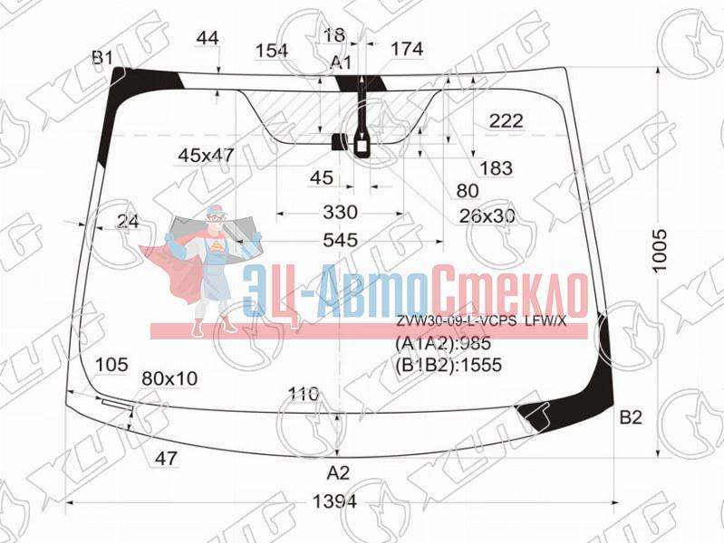 Стекло лобовое + дд TOYOTA PRIUS XW30 (EUR VERSION) 09-15