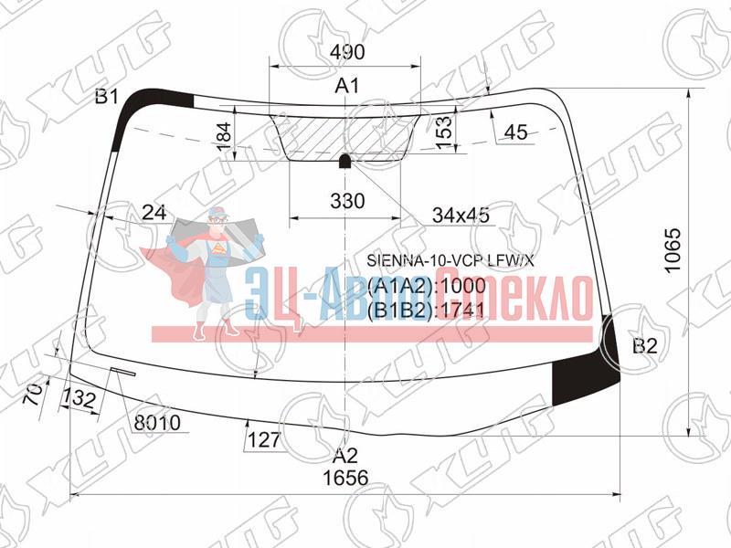 Стекло лобовое TOYOTA SIENNA III 10-14