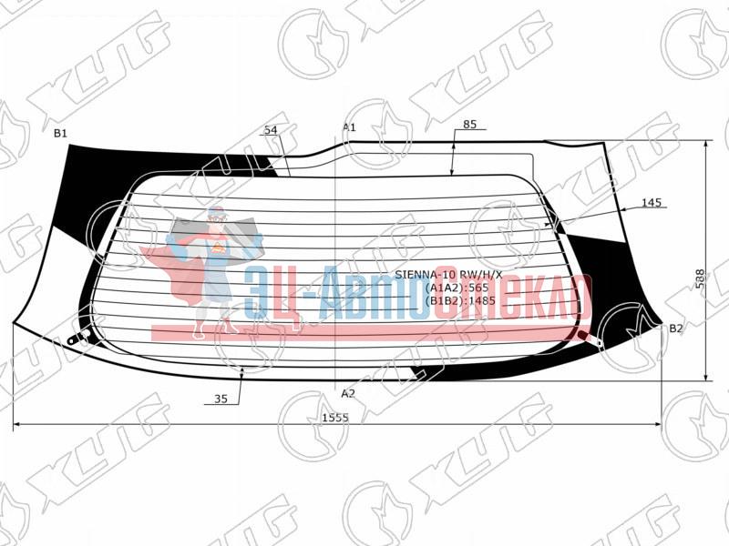 Стекло заднее с обогревом TOYOTA SIENNA III 10-