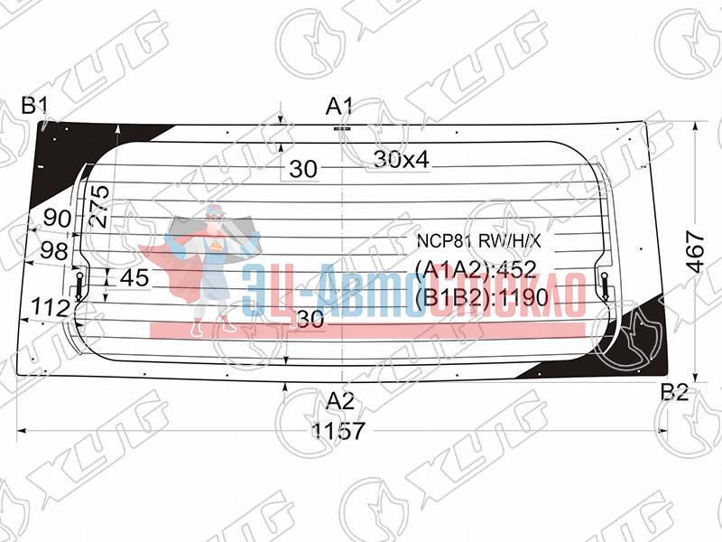 Стекло заднее с обогревом TOYOTA SIENTA NCP8# 03-15