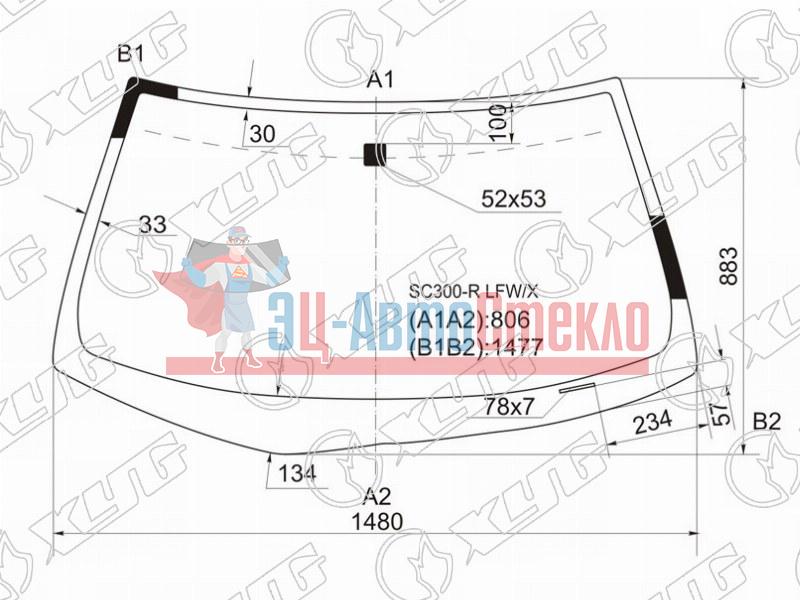 Стекло лобовое TOYOTA SOARER 2D CPE 91-00