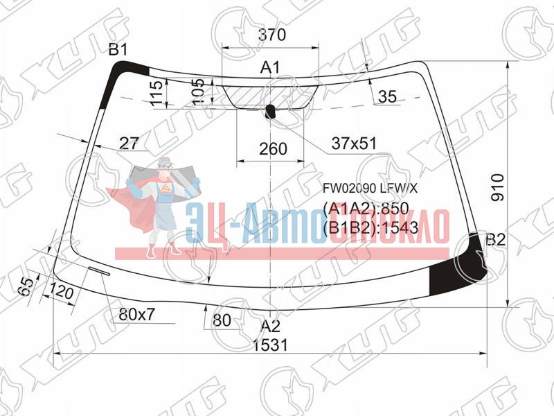 Стекло лобовое TOYOTA SOLARA 2D CPE 98-03