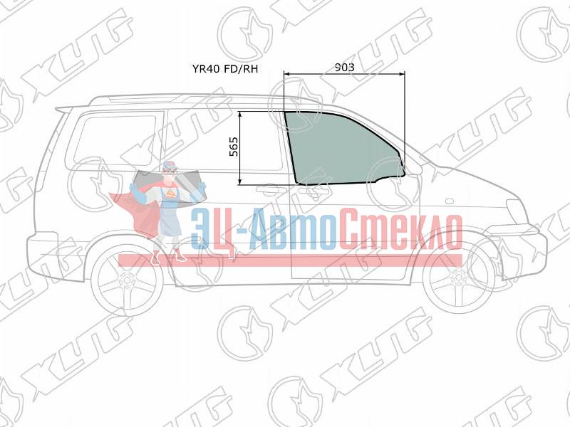 Стекло переднее правое опускное TOYOTA TOWNACE NOAH /LITEACE 96-07