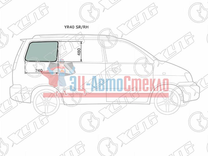 Стекло кузова заднее  правое цельное TOYOTA TOWNACE NOAH /LITEACE 96-07