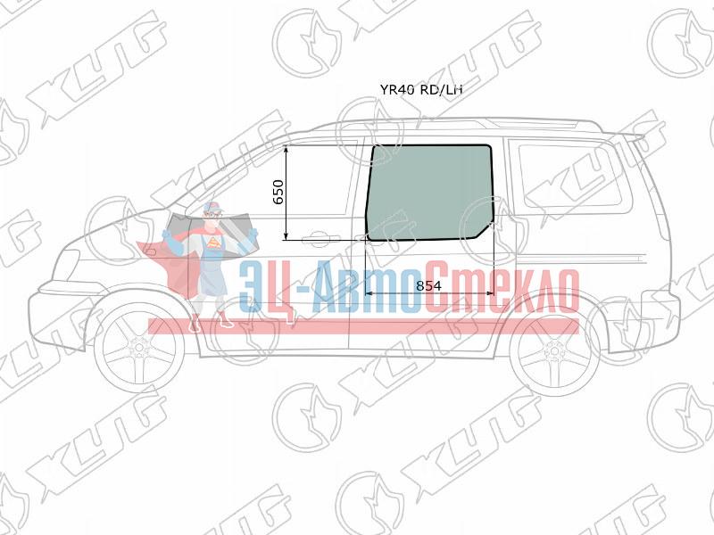 Стекло заднее левое опускное TOYOTA TOWNACE NOAH /LITEACE 96-07