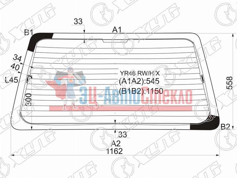 Стекло заднее с обогревом TOYOTA TOWNACE /NOAH (грузопассажирский) 96-07