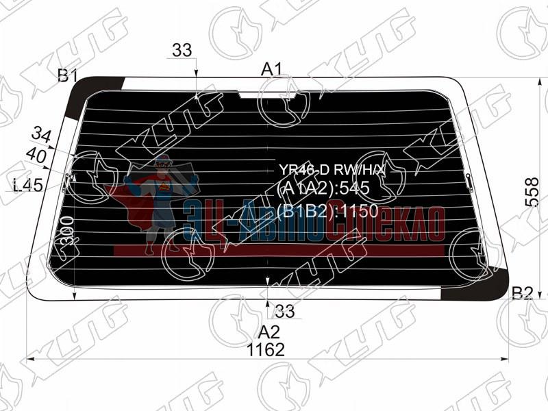 Стекло заднее затемненное с обогревом TOYOTA TOWNACE /NOAH (грузопассаж) 96-07