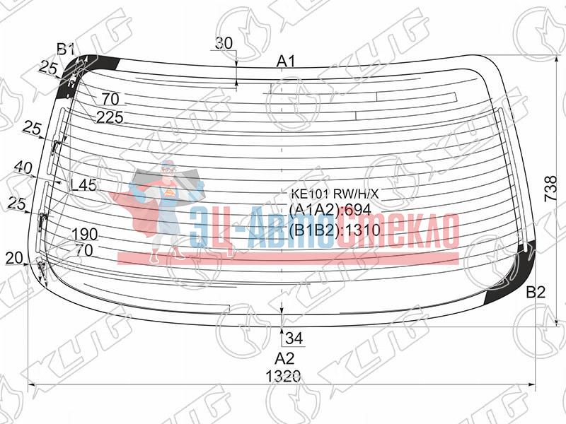Стекло заднее с обогревом TOYOTA SPRINTER 4D SED 91-95