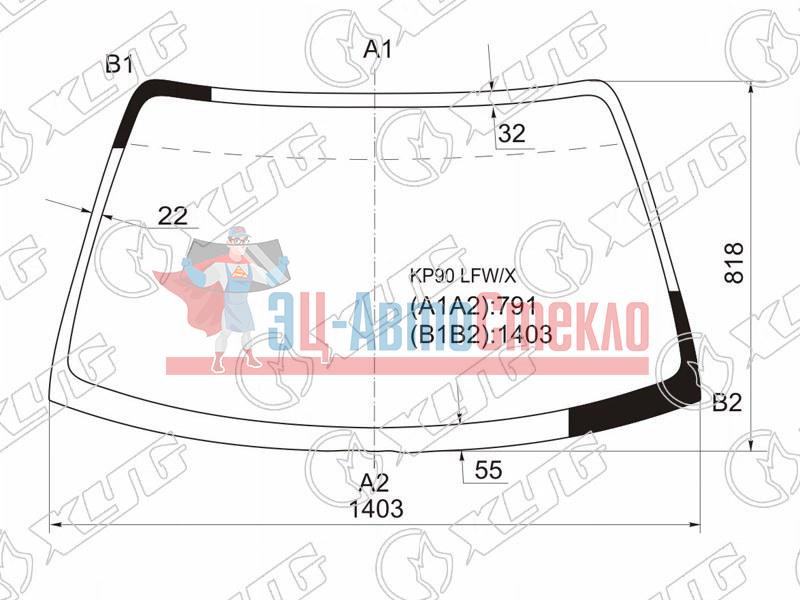 Стекло лобовое TOYOTA STARLET 3 /5D 96-99