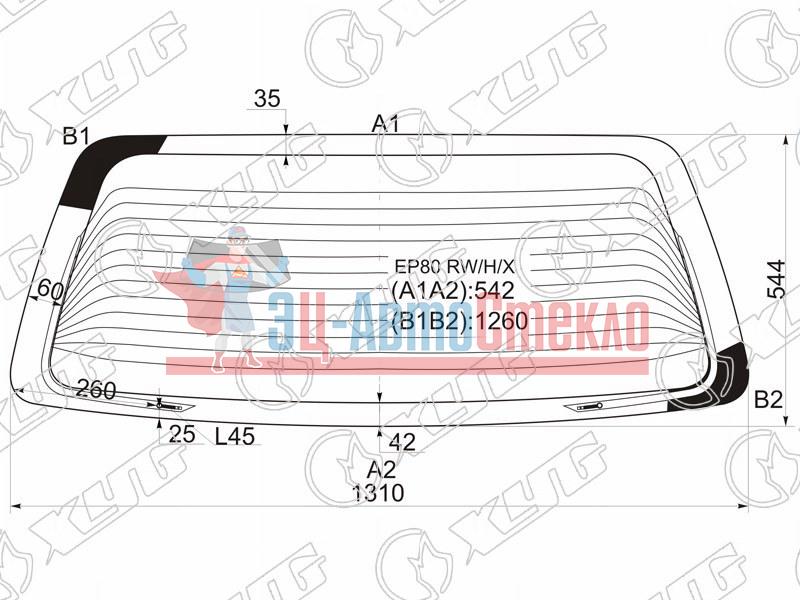 Стекло заднее с обогревом TOYOTA STARLET 3 /5D HB 90-96