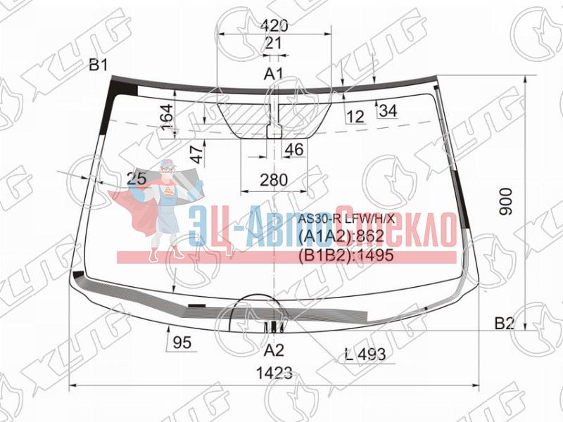 Стекло лобовое с обогревом щеток TOYOTA RAV4 #CA3# RHD 05-12