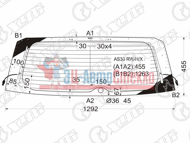 Стекло заднее с обогревом TOYOTA RAV4 #CA3# 05-12
