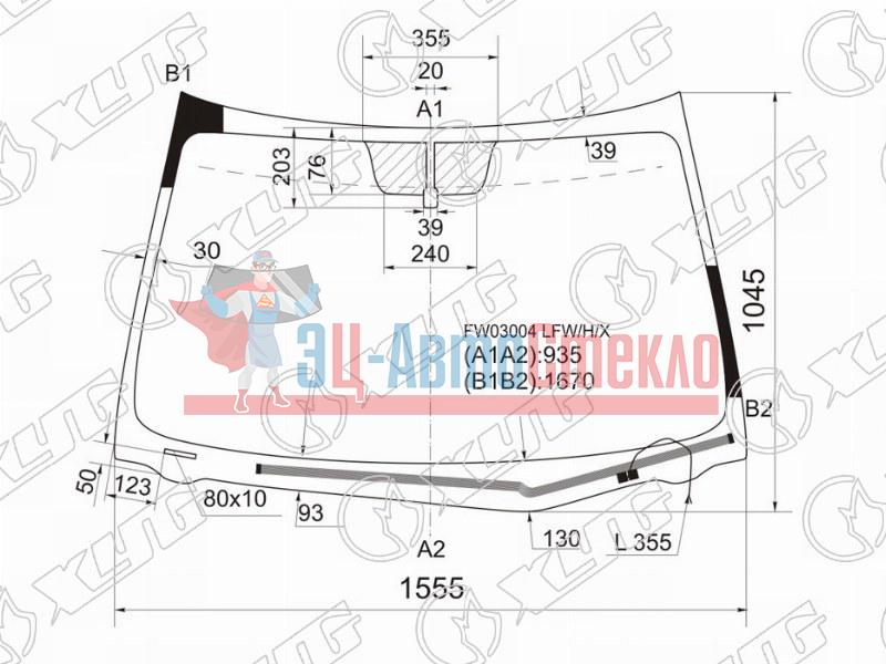 Стекло лобовое с обогревом щеток TOYOTA VENZA 08-17