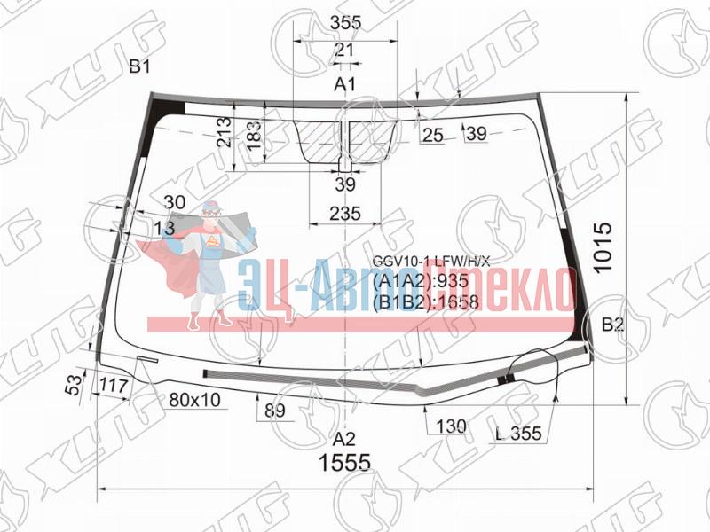 Стекло лобовое с обогревом щеток TOYOTA VENZA (PANORAMIC ROOF) 08-17
