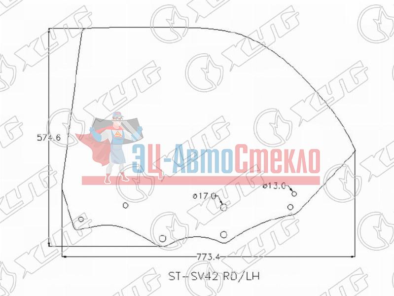 Стекло заднее левое опускное TOYOTA VISTA HARDTOP 94-98