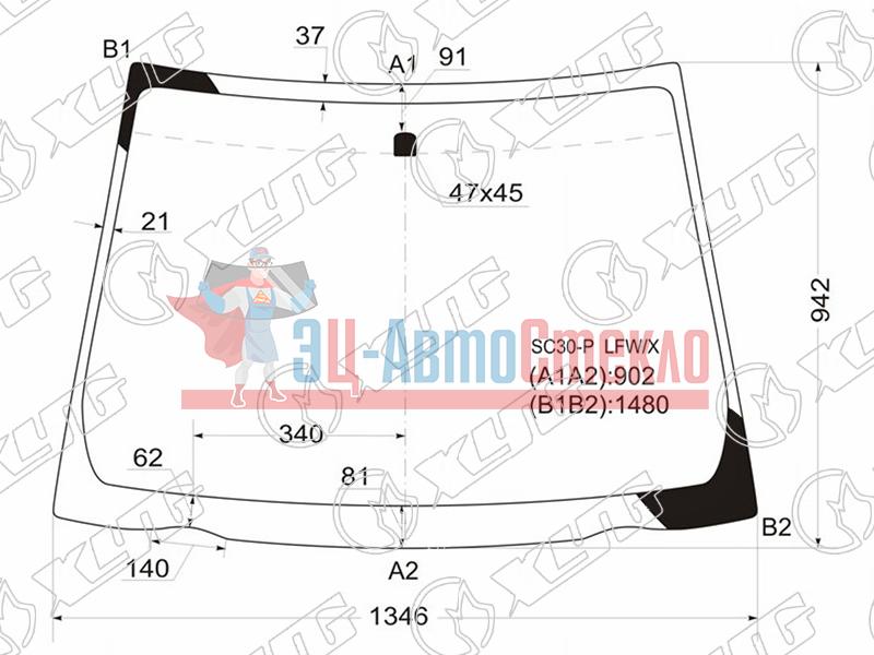 Стекло лобовое TOYOTA YARIS /VITZ 10-