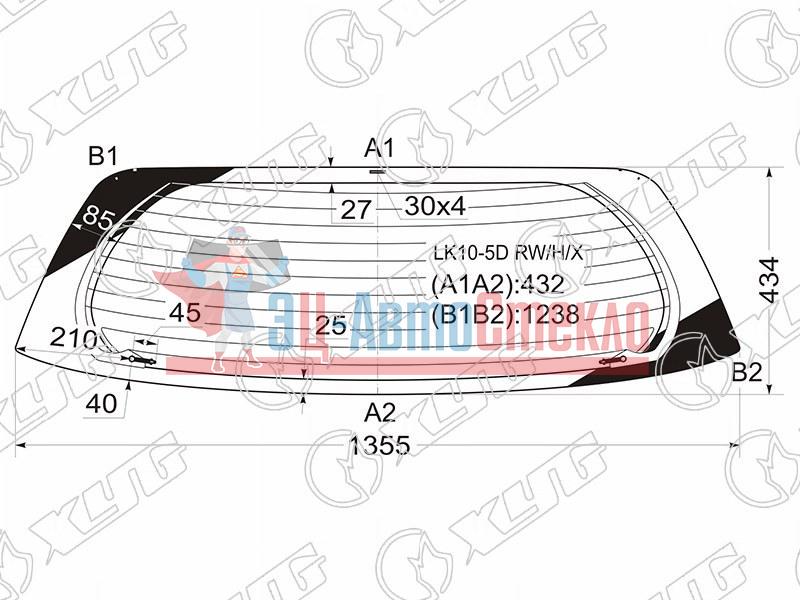 Стекло заднее с обогревом TOYOTA VITZ /YARIS 3 /5D 99-05