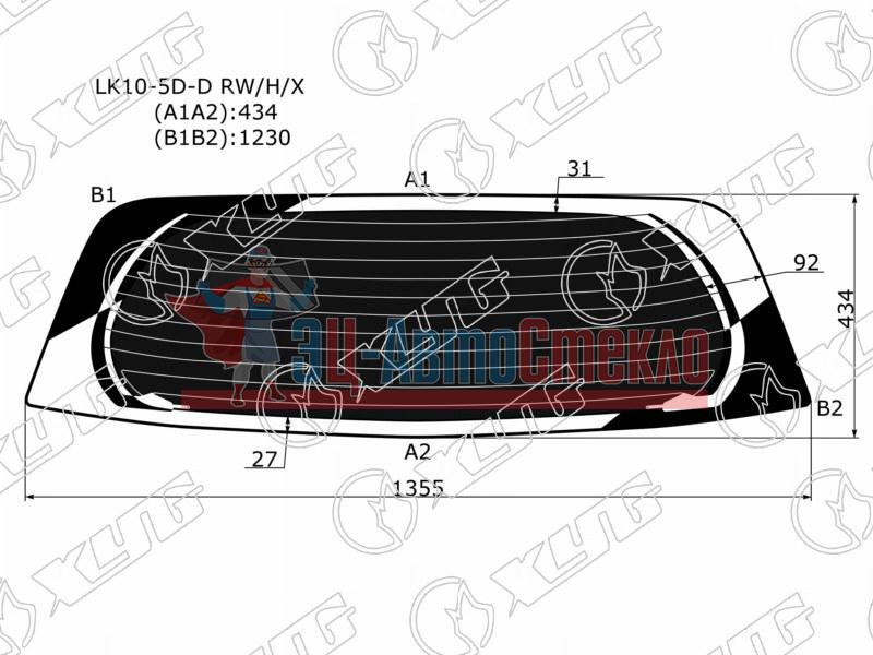 Стекло заднее затемненное с обогревом TOYOTA VITZ /YARIS 3 /5D 99-05