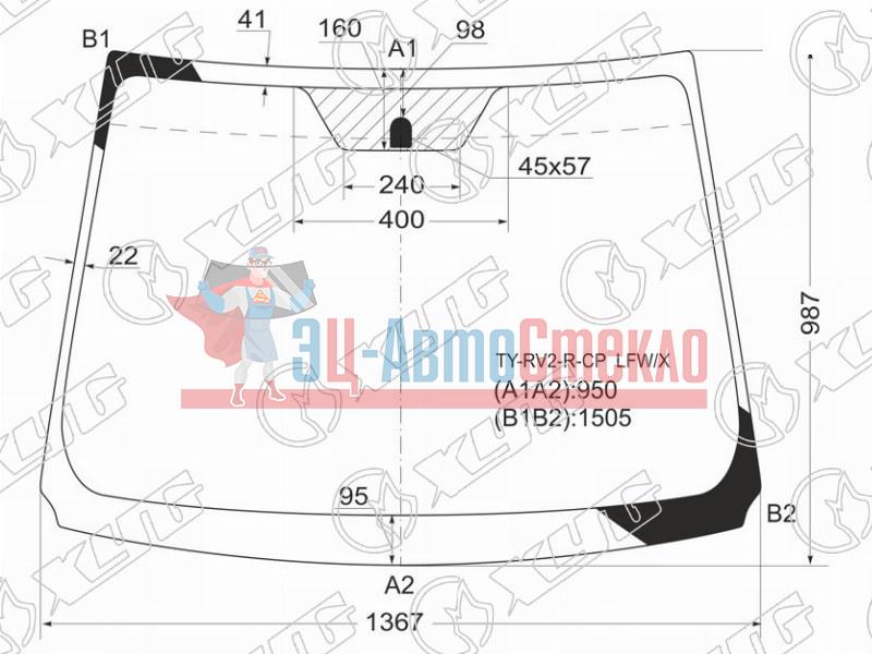 Стекло лобовое TOYOTA WISH 09-