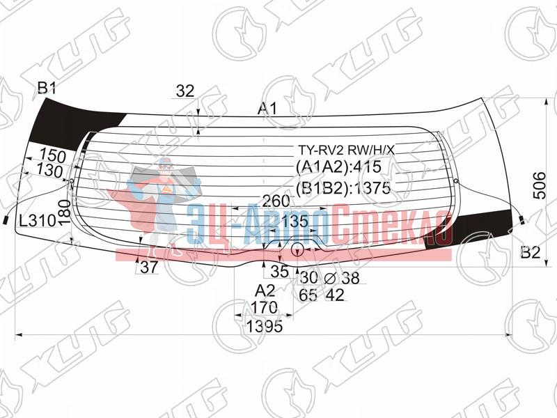 Стекло заднее с обогревом TOYOTA WISH 09-
