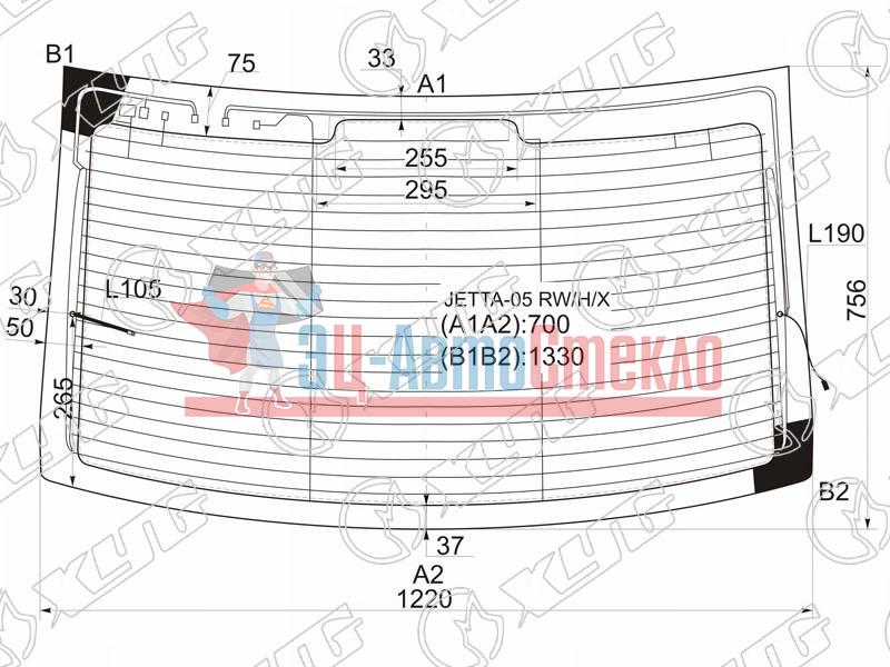 Стекло заднее с обогревом VOLKSWAGEN JETTA 4D SED 06-10
