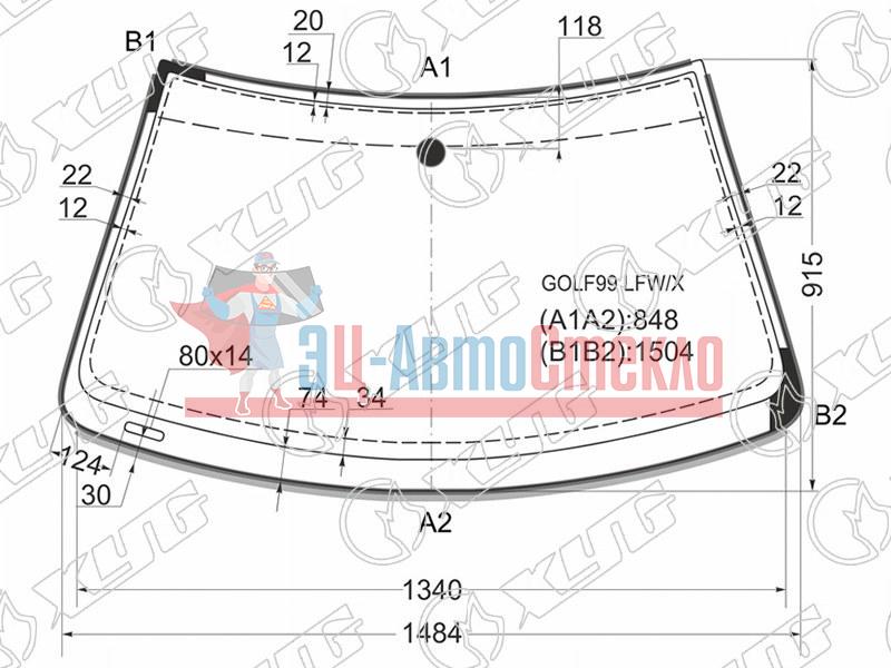 Стекло лобовое VOLKSWAGEN GOLF IV 3 /4 /5D 97-03  / BORA /JETTA 4D 98-06