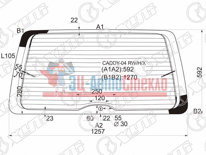 Стекло заднее с обогревом VOLKSWAGEN CADDY KOMBI VAN 04-15