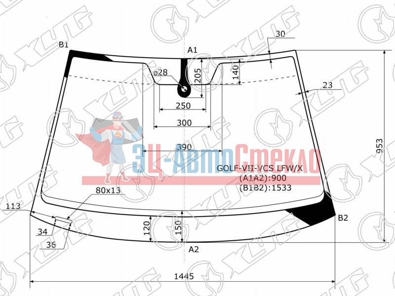 Стекло лобовое + дд VOLKSWAGEN GOLF VII 3 /5D HBK 12-17
