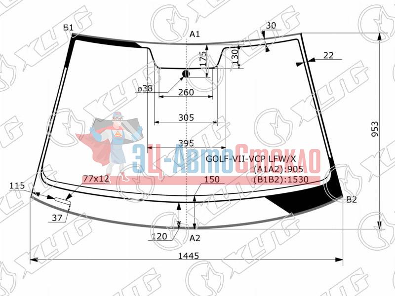 Стекло лобовое VOLKSWAGEN GOLF VII 3 /5D HBK 12-
