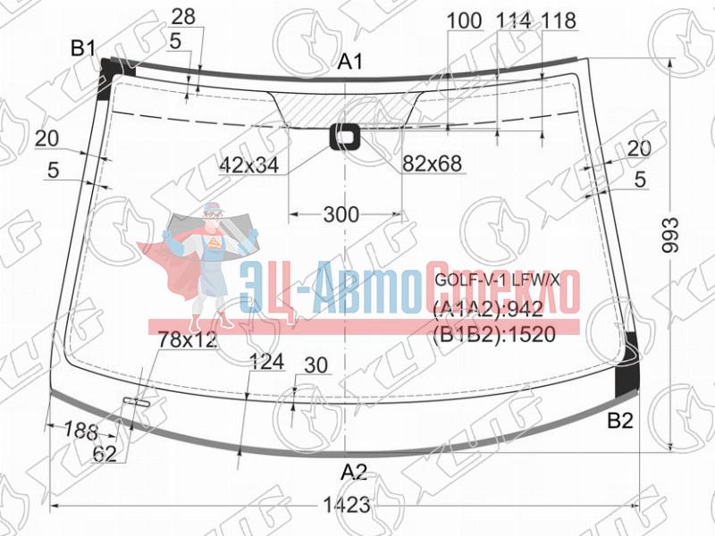 Стекло лобовое + дд VOLKSWAGEN GOLF V 3 /5D HBK 03-08 /GOLF VI 8-12