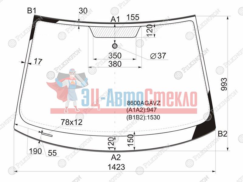 Стекло лобовое VOLKSWAGEN GOLF V 3 /5D HBK 05-08 /GOLF VI 8-12