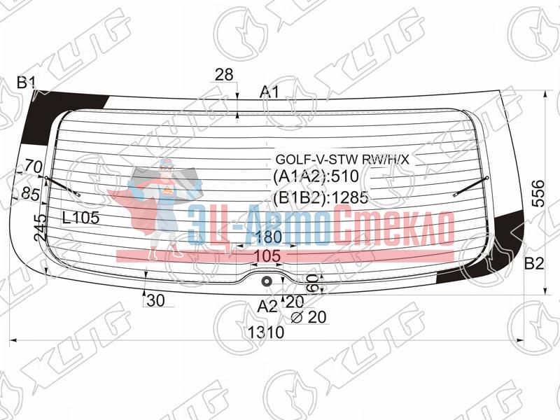 Стекло заднее с обогревом VOLKSWAGEN GOLF V 5D WGN 07-