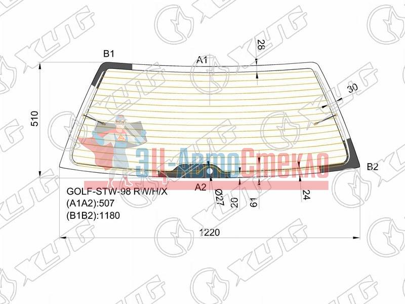 Стекло заднее с обогревом VOLKSWAGEN GOLF IV 5D WGN 97-03