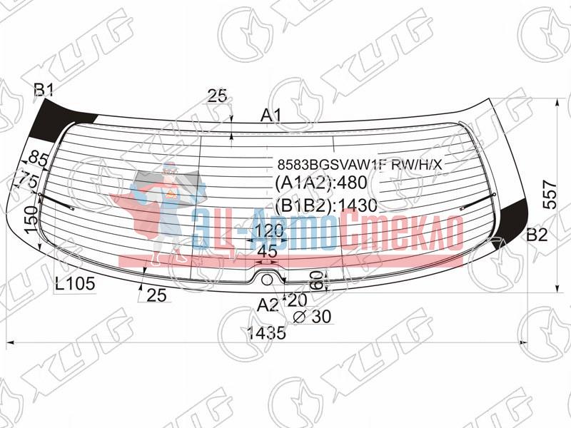 Стекло заднее с обогревом VOLKSWAGEN GOLF PLUS MPV 05-14