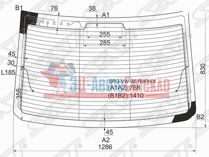 Стекло заднее с обогревом VOLKSWAGEN PASSAT B6 /B7 4D 05-15