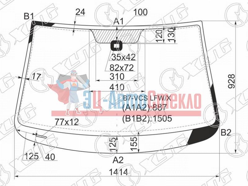 Стекло лобовое + дд VOLKSWAGEN PASSAT B7 4 /5D 10-15