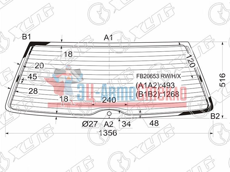 Стекло заднее с обогревом VOLKSWAGEN PASSAT B5 WGN 96-05