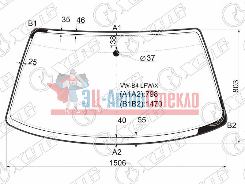 Стекло лобовое VOLKSWAGEN PASSAT B3 /B4 4 /5D 88-96