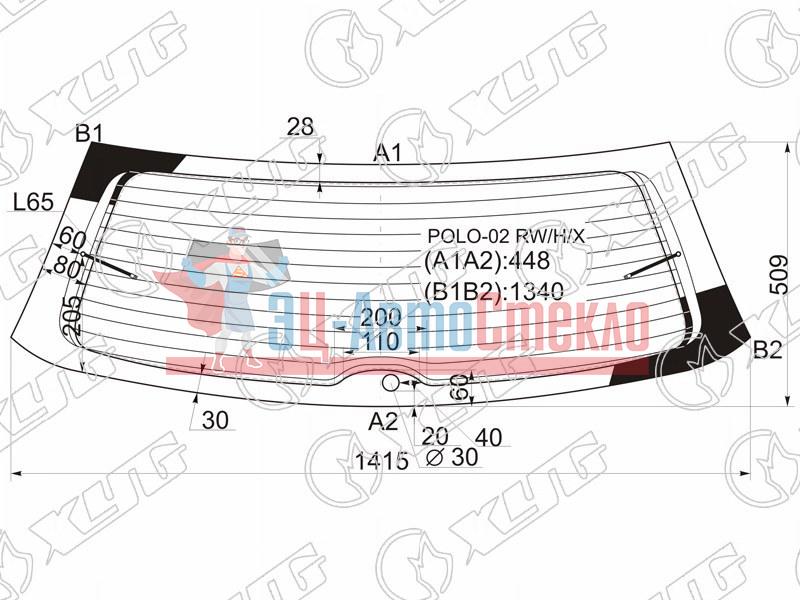 Стекло заднее с обогревом VOLKSWAGEN POLO IV 3 /5D HBK 01-05