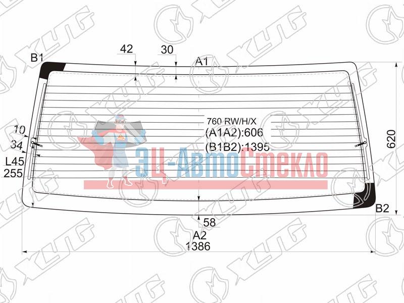 Стекло заднее с обогревом VOLVO S90 97-98 /VOLVO 940 90-98