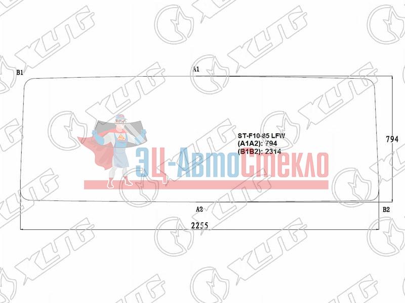 Стекло лобовое в резинку VOLVO F10 /12 85-93