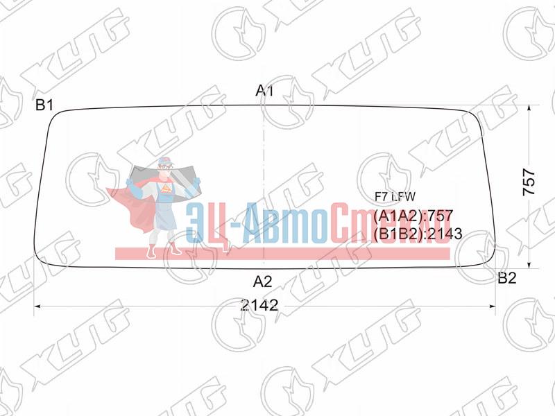 Стекло лобовое в резинку VOLVO F7 /616 /F6S /F615 77-85