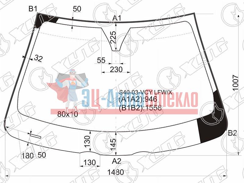 Стекло лобовое VOLVO C30 06-12 /VOLVO S40 /V50 4 /5D 04-12
