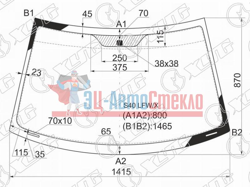 Стекло лобовое VOLVO S40 /V40 4 /5D 95-03
