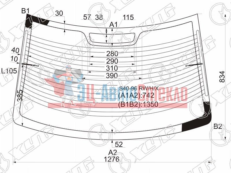 Стекло заднее с обогревом VOLVO S40 4D SED 95-03